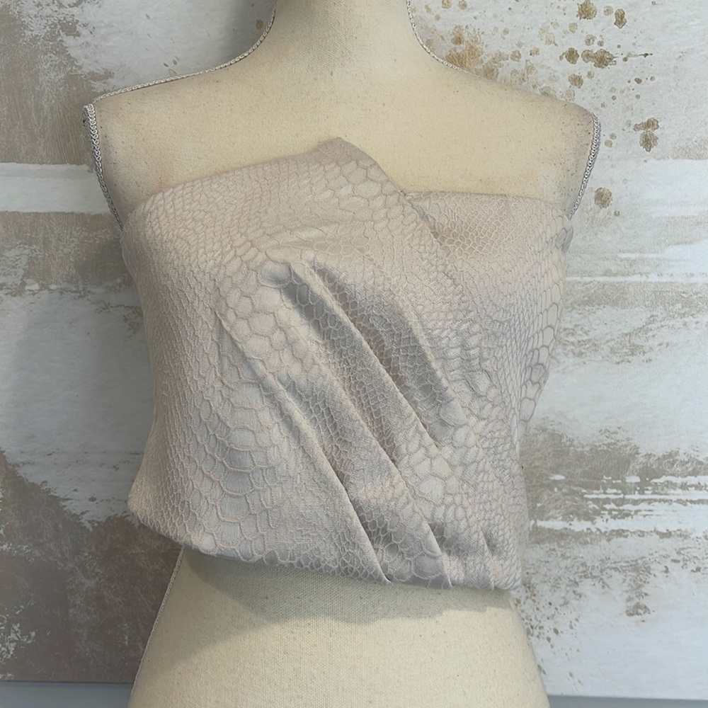 Python Asymmetrical Strapless Side Zip Top By Do+… - image 1